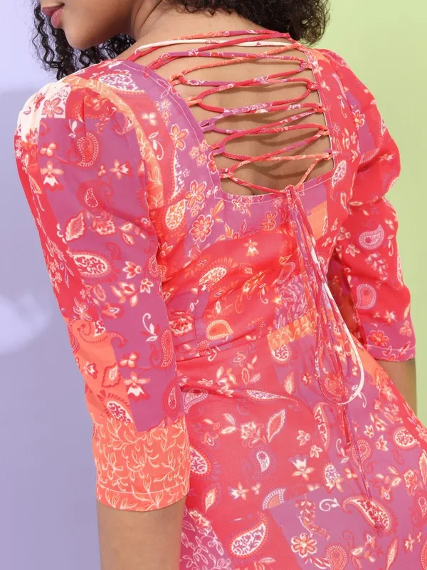  Tokyo Talkies Women Pink Printed A-Line Dresses