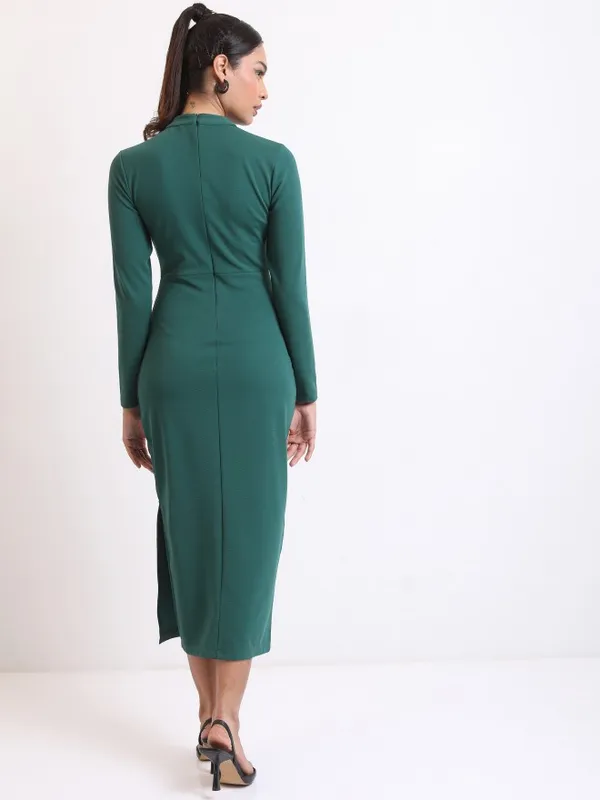  Tokyo Talkies Women Green Solid Sheath Dresses