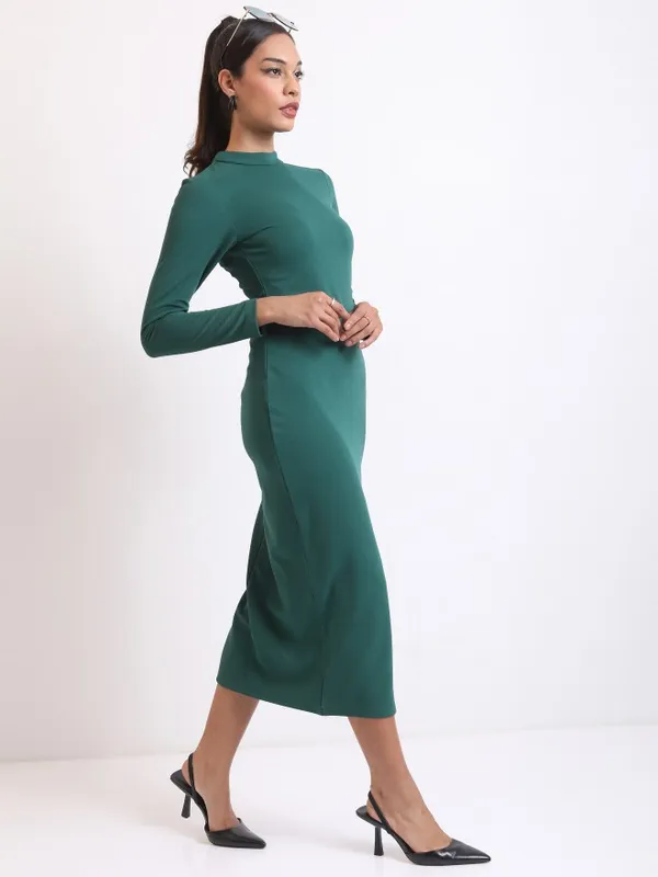  Tokyo Talkies Women Green Solid Sheath Dresses