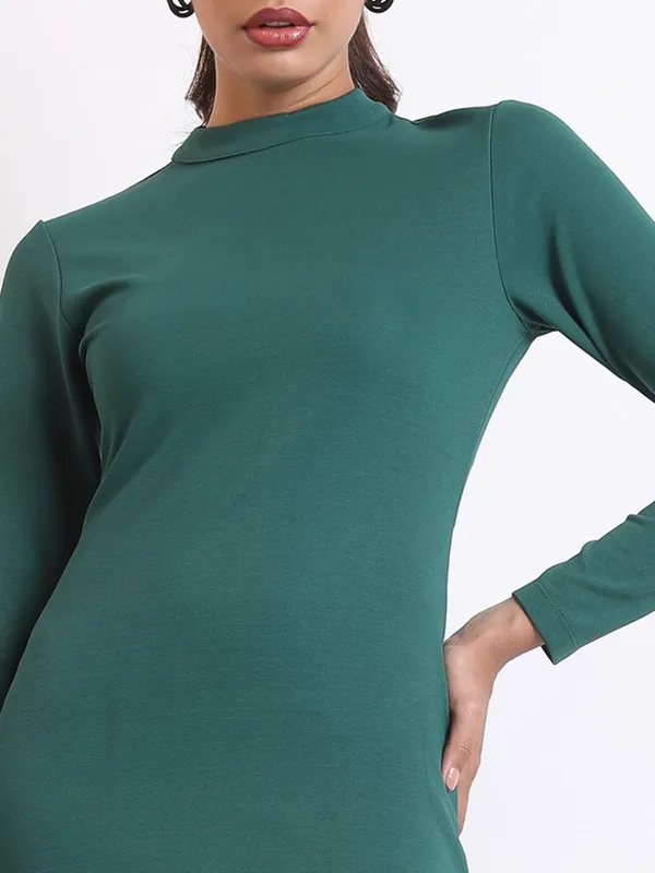  Tokyo Talkies Women Green Solid Sheath Dresses