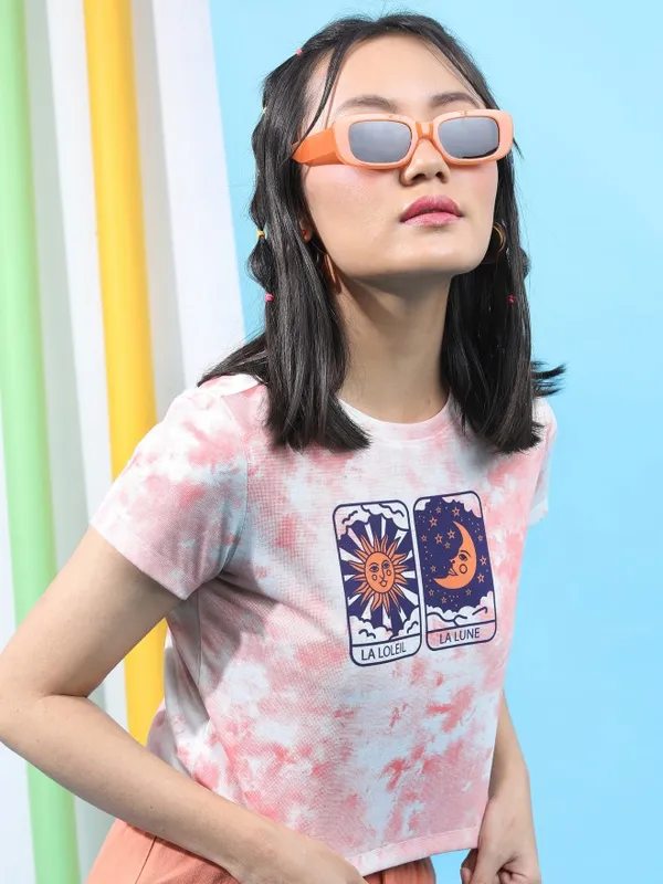  Tokyo Talkies Women Multi Printed Round Neck T-Shirts