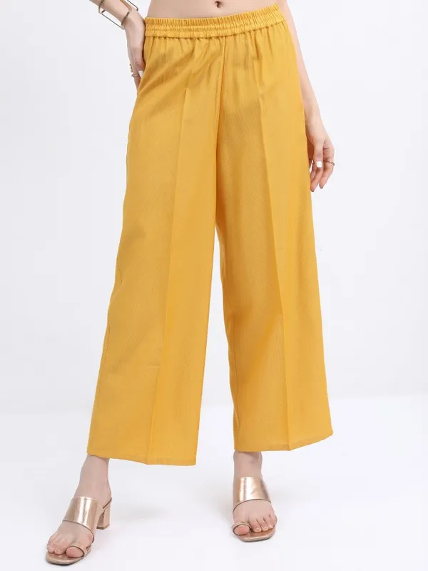  Ketch Women Yellow Self Design Kurta Sets