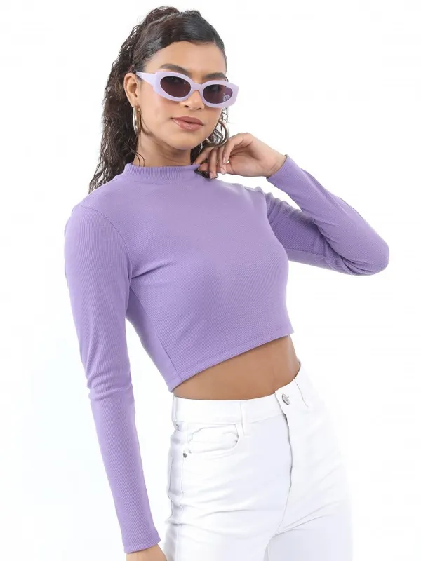  Ketch Women Violet Solid Fitted Tops