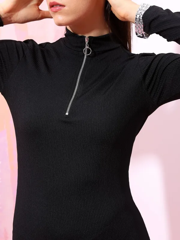  Tokyo Talkies Women Black Solid Bodycon Dresses