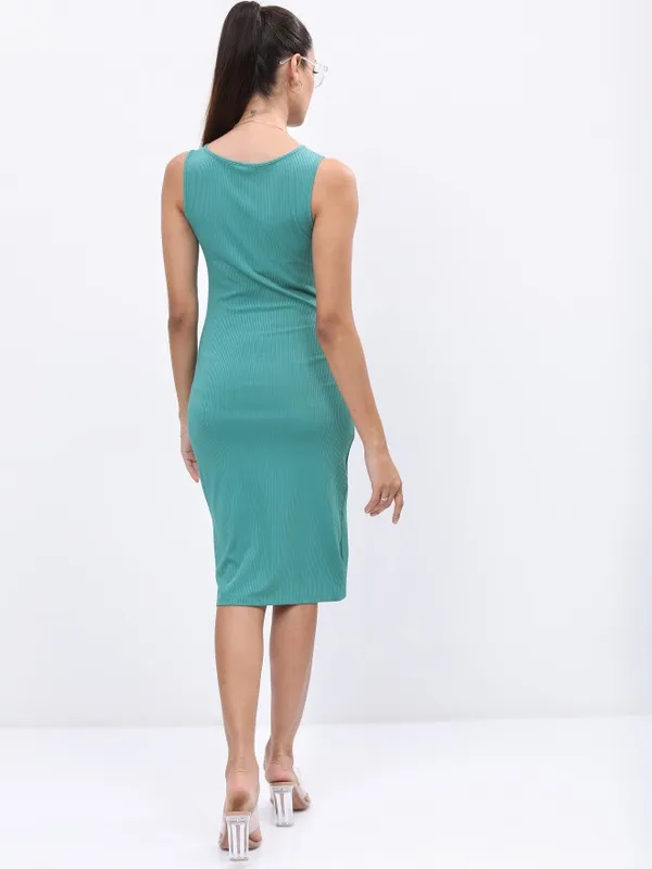  Ketch Women Green Solid Bodycon Dresses