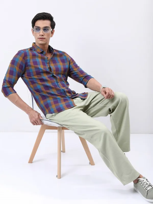  Highlander Men Multi Checked Slim Fit Casual Shirts