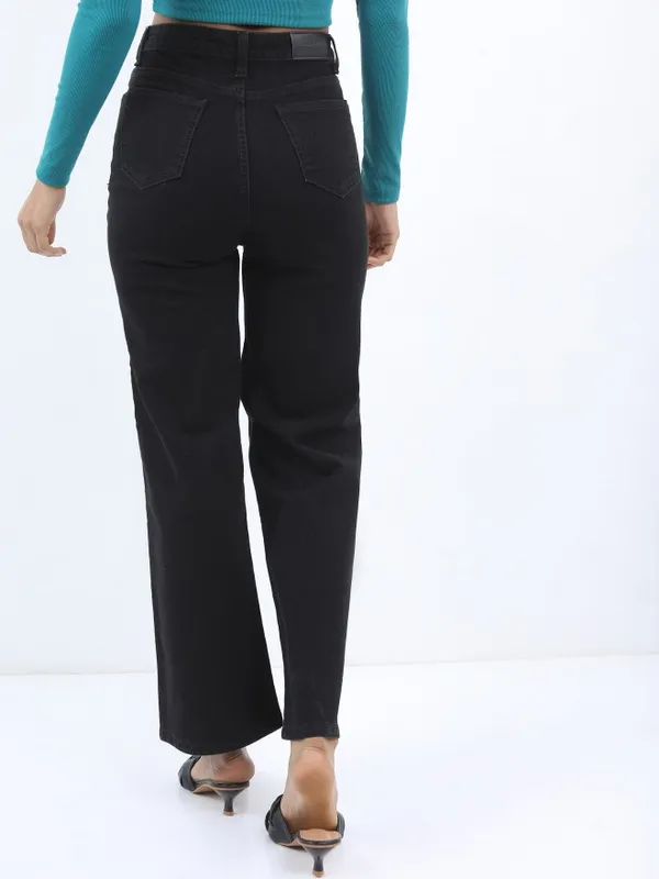  Tokyo Talkies Women Black Wide Leg Clean Look Jeans