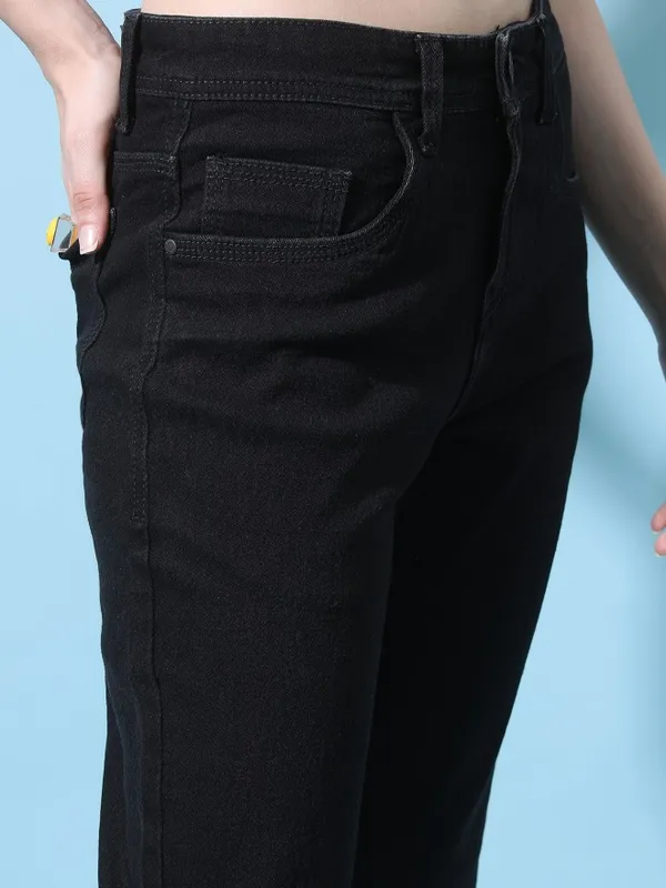  Tokyo Talkies Women Black Boyfriend Fit Clean Look Jeans