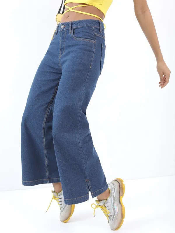  Tokyo Talkies Women Blue Wide Leg Clean Look Jeans