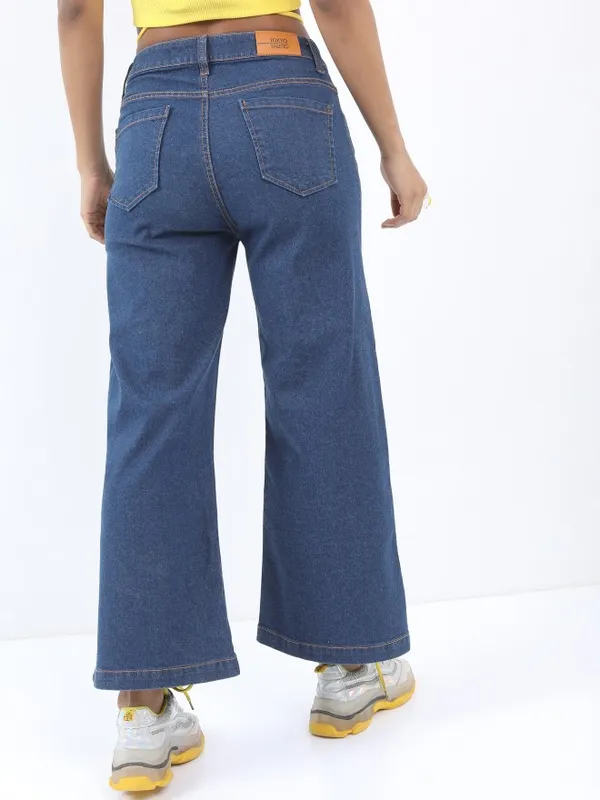  Tokyo Talkies Women Blue Wide Leg Clean Look Jeans