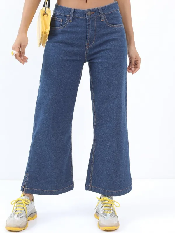  Tokyo Talkies Women Blue Wide Leg Clean Look Jeans