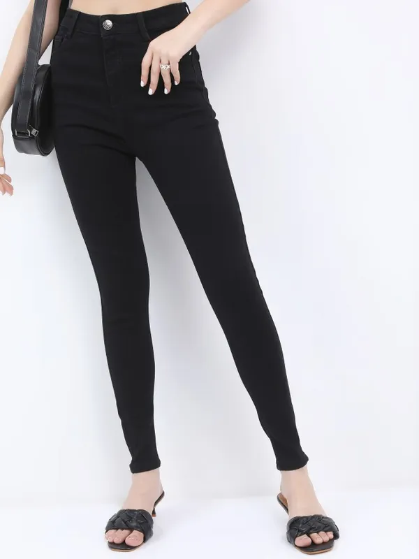  Tokyo Talkies Women Black Skinny Fit Clean Look Jeans