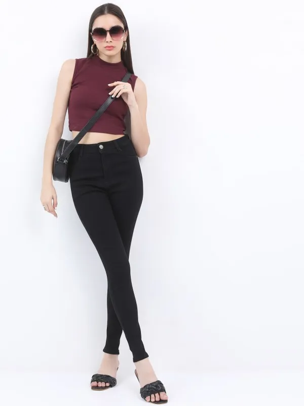  Tokyo Talkies Women Black Skinny Fit Clean Look Jeans