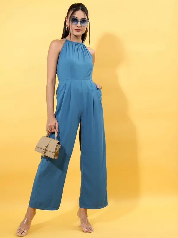 Tokyo Talkies Women Blue Solid Jumpsuit
