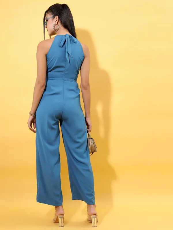 Tokyo Talkies Women Blue Solid Jumpsuit