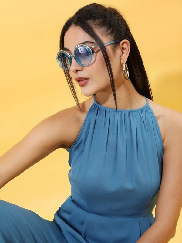 Tokyo Talkies Women Blue Solid Jumpsuit