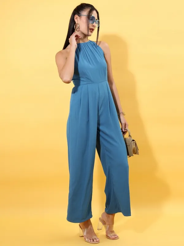 Tokyo Talkies Women Blue Solid Jumpsuit