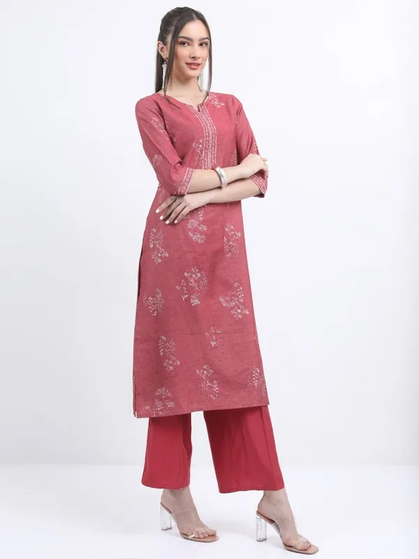 Ketch Women Red Printed Kurta Sets