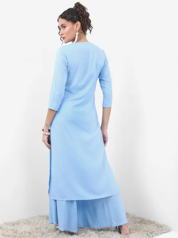  Vishudh Women Blue Embroidered Kurta Sets