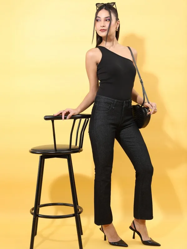 Tokyo Talkies Women Black Bootcut Clean Look Jeans