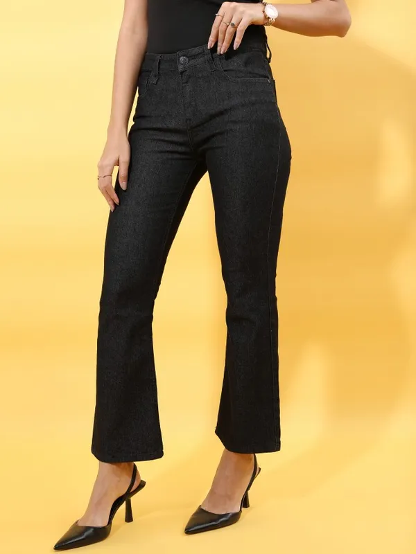  Tokyo Talkies Women Black Bootcut Clean Look Jeans