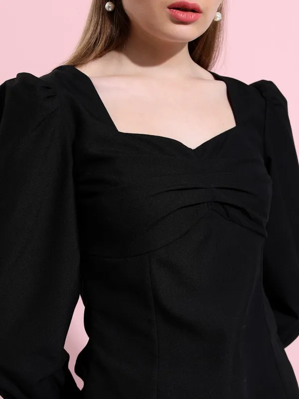 Tokyo Talkies Women Black Solid Regular Top