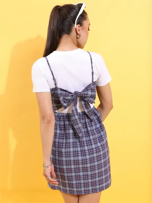 Checked A-Line Dress