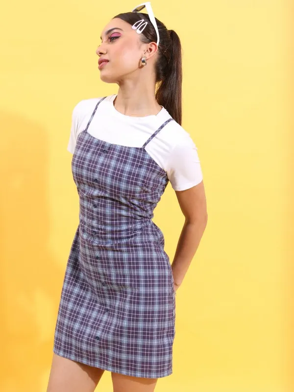 Checked A-Line Dress