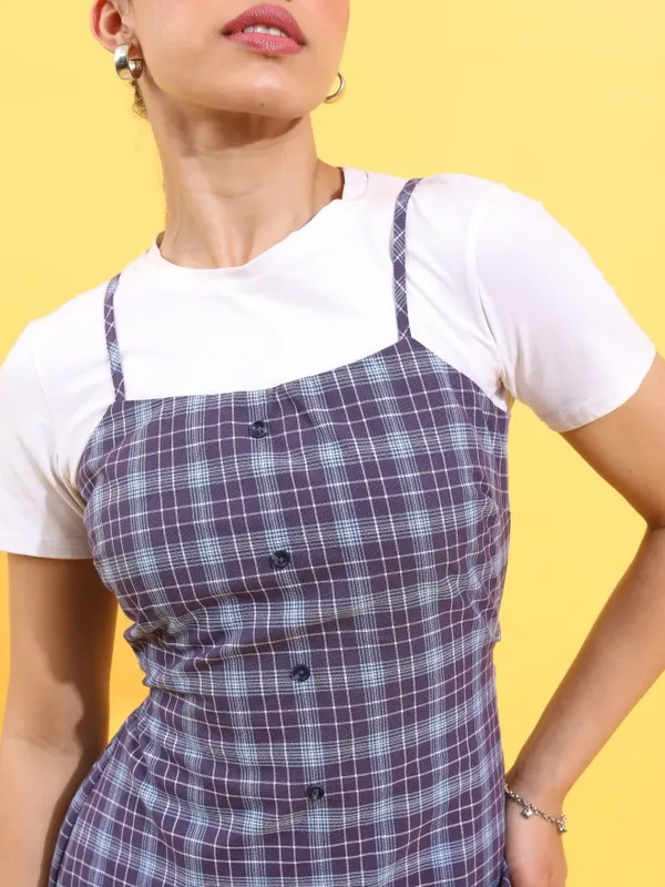 Checked A-Line Dress
