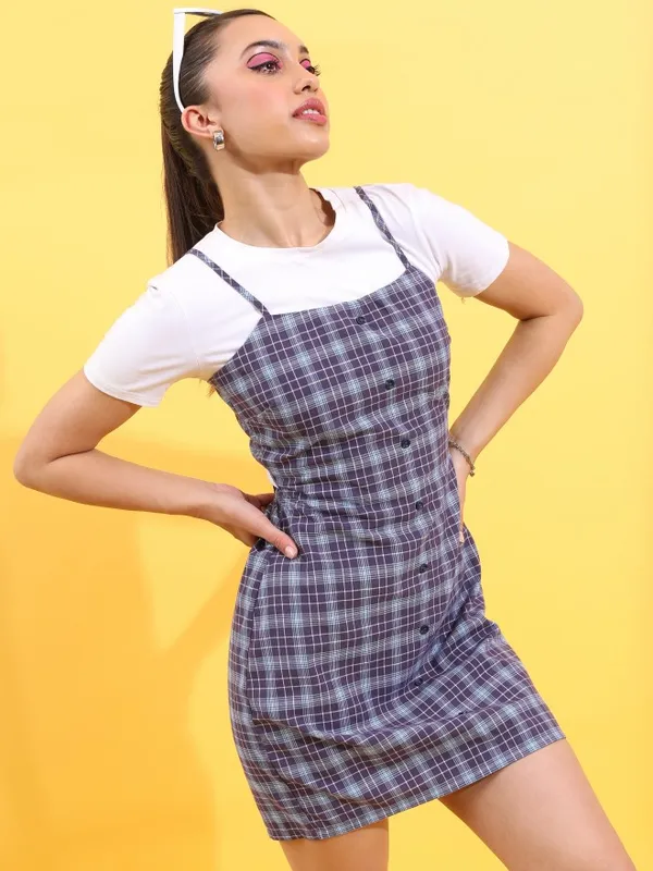 Checked A-Line Dress