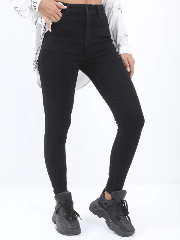  Ketch Women Black Skinny Fit Clean Look Jeans