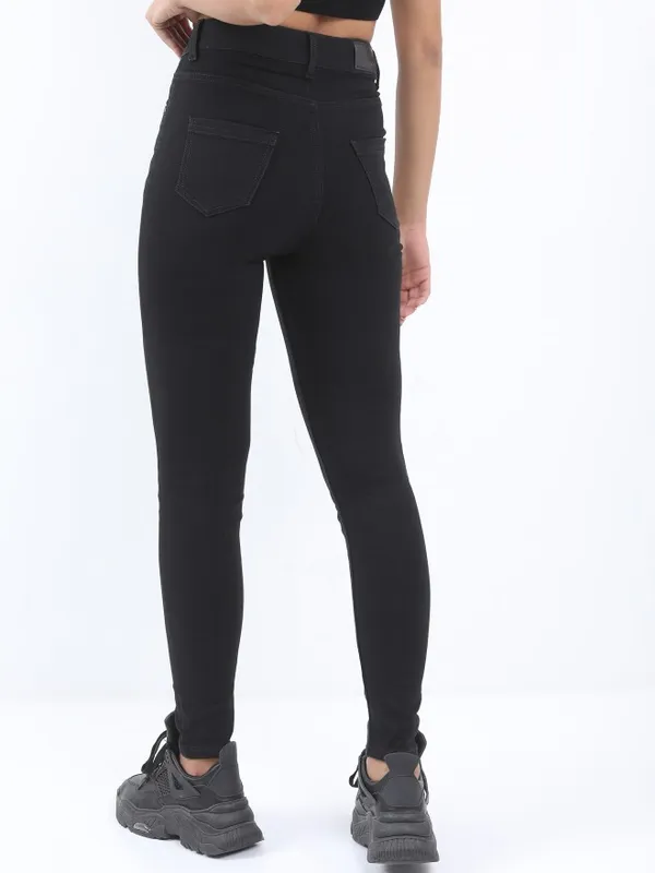  Ketch Women Black Skinny Fit Clean Look Jeans
