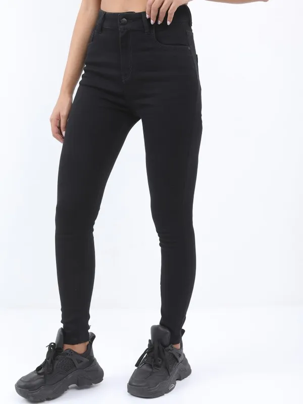  Ketch Women Black Skinny Fit Clean Look Jeans
