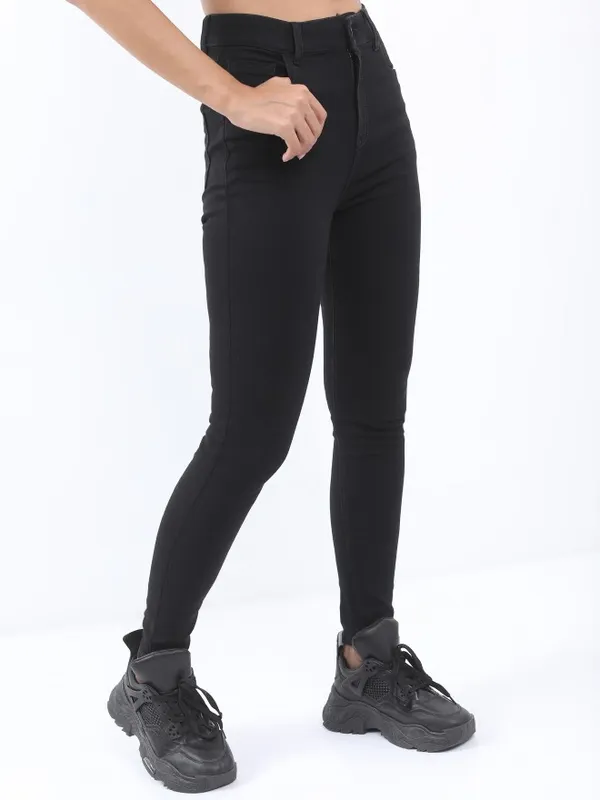  Ketch Women Black Skinny Fit Clean Look Jeans