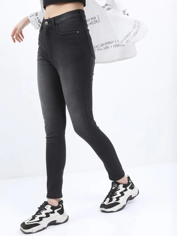  Ketch Women Black Skinny Fit Clean Look Jeans
