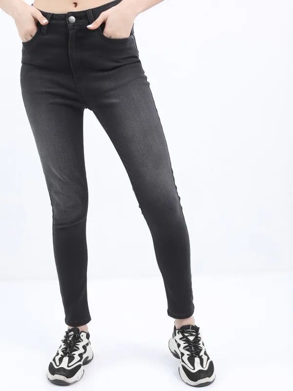  Ketch Women Black Skinny Fit Clean Look Jeans