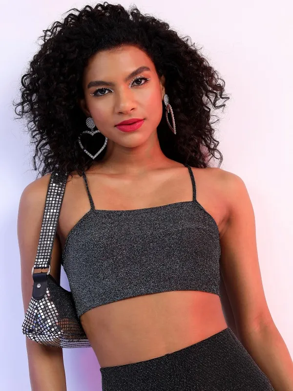 Ketch Women Black Self Design Fitted Tops