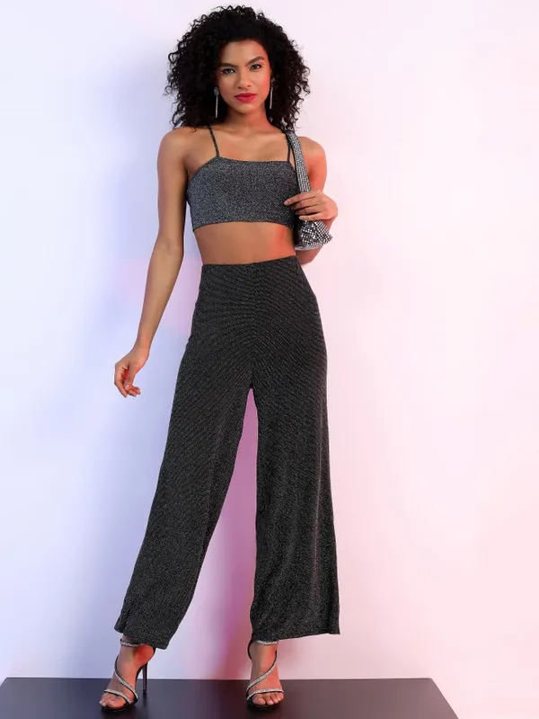 Ketch Women Black Self Design Fitted Tops