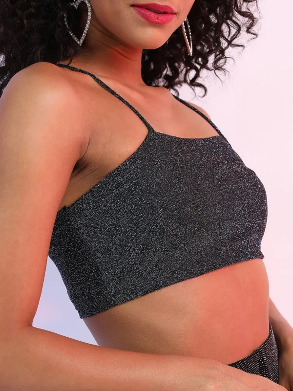 Ketch Women Black Self Design Fitted Tops