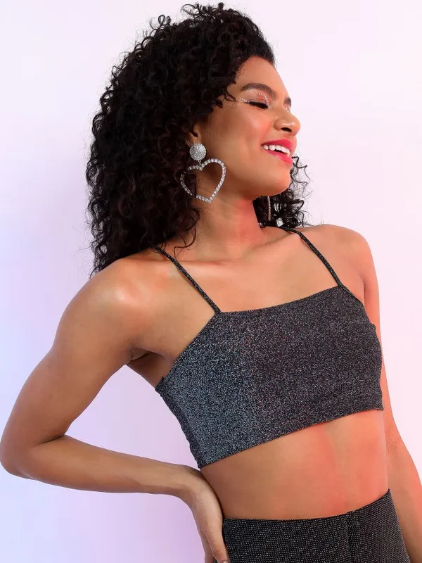 Ketch Women Black Self Design Fitted Tops