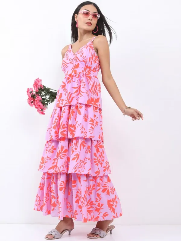  Ketch Women Purple Printed A-Line Dresses