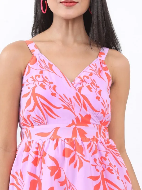  Ketch Women Purple Printed A-Line Dresses