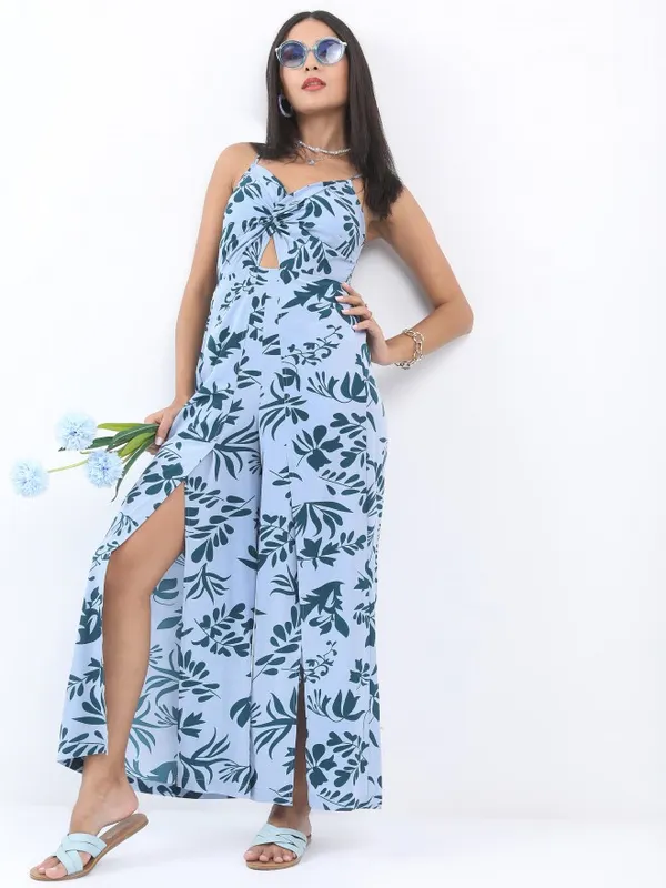  Ketch Women Blue Printed Jumpsuits