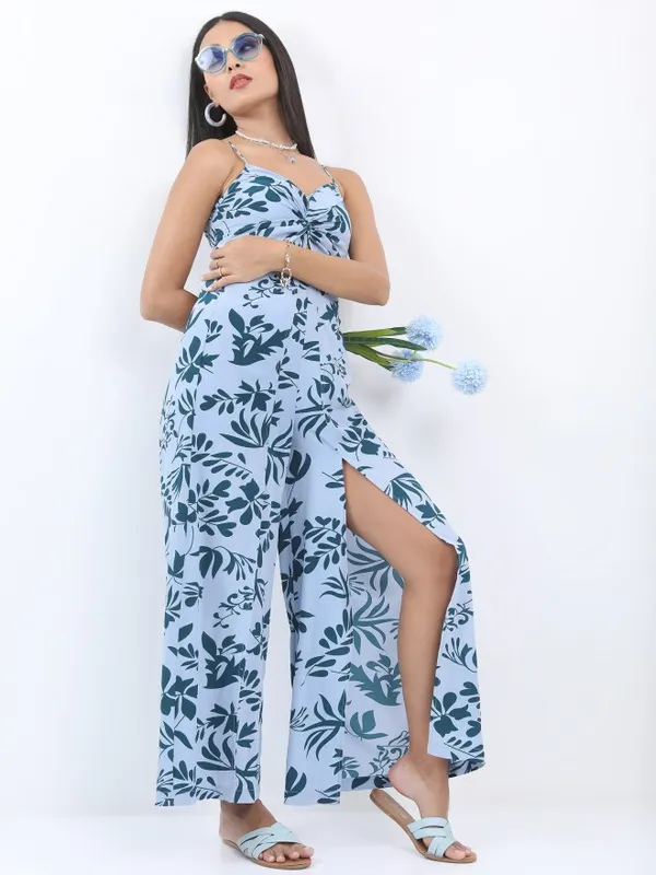  Ketch Women Blue Printed Jumpsuits