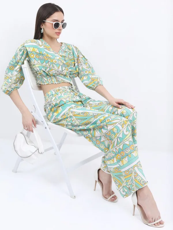 Ketch Women Green Top With Trouser