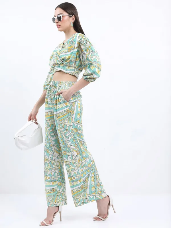 Ketch Women Green Top With Trouser