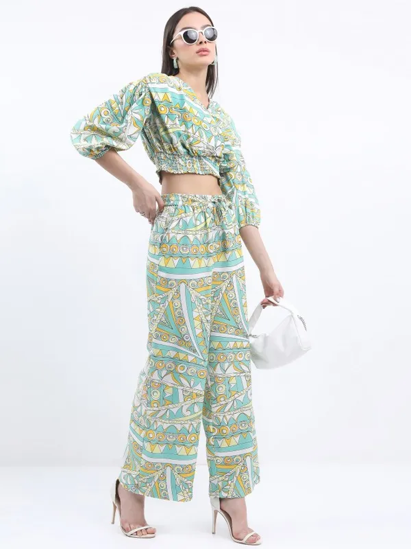 Ketch Women Green Top With Trouser