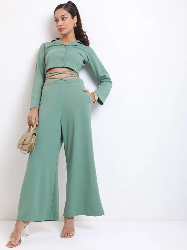  Ketch Women Green Co-Ords