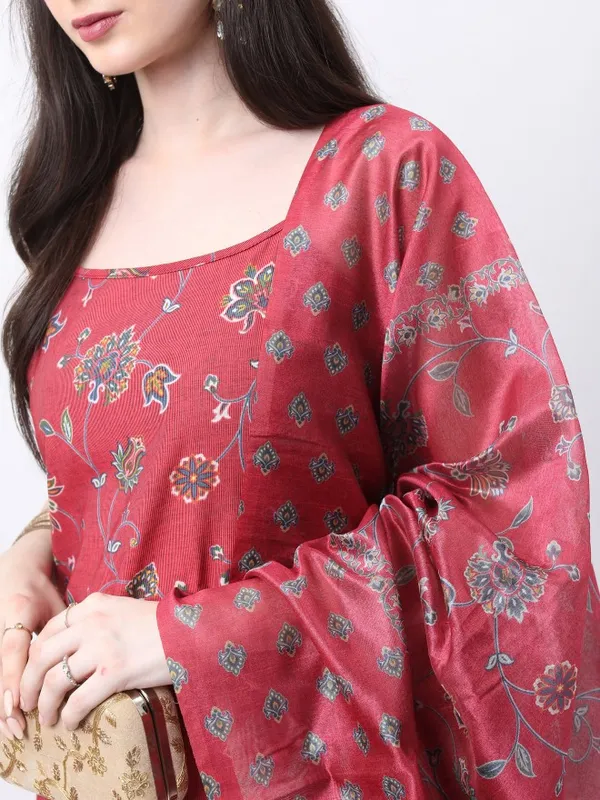  Vishudh Women Red Printed Kurta Sets