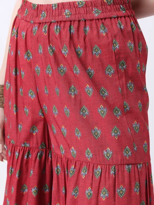 Vishudh Women Red Printed Kurta Sets